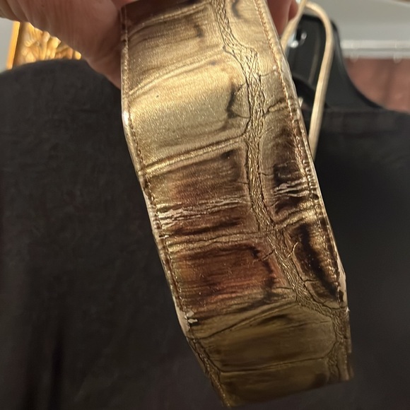 Vintage Gino gold metallic small leather bag - Picture 4 of 16